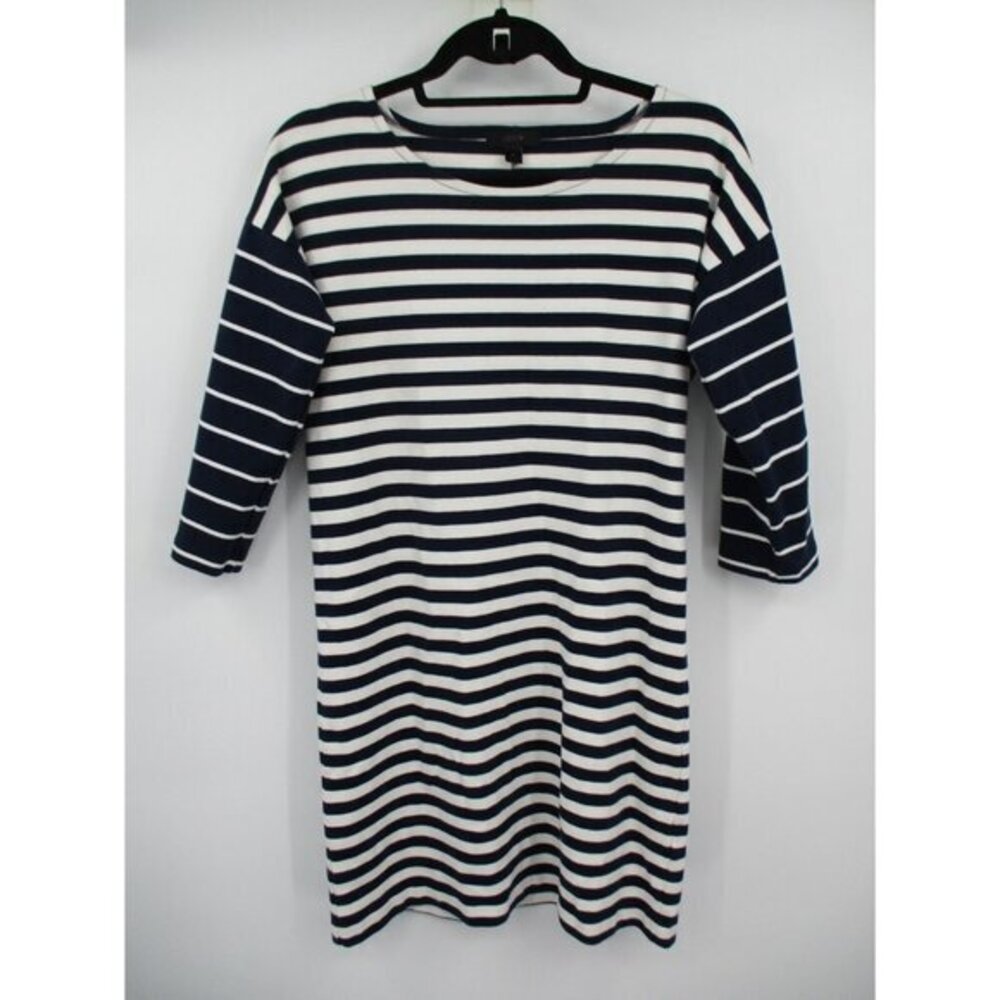 J.Crew Womens Dress XS Nautical Blue White Striped Dress Ladies XS Long Sleeve